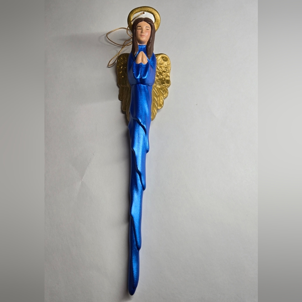 Blue and Gold Angel Ornament